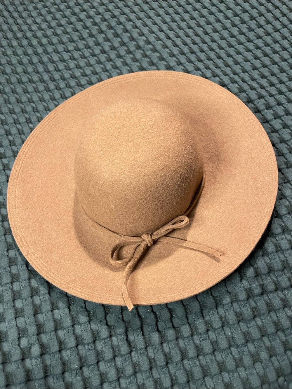 Target Tan Wool Felt Wide Brim Floppy Hat with Bow